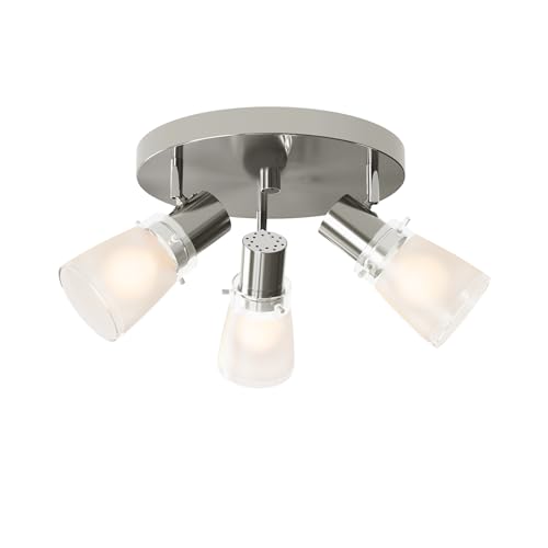 Laite Lumens 10-Inch 3-Light Track Lighting Kit with Adjustable Heads, Brushed Nickel Finish