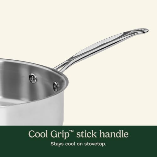 5.5 Qt Stainless Steel Sauté Pan with Lid - Induction & Oven Safe Cookware