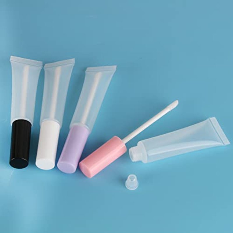 COSIDEA 50 pack Empty Purple 15ml Squeeze lip gloss tubes with wand 0.5oz soft lipgloss container chapstick containers empty tube
