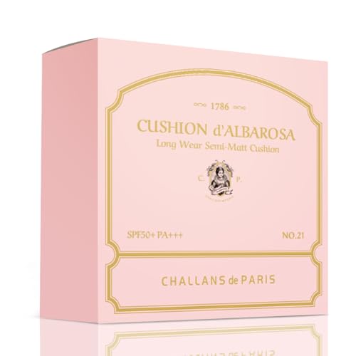 [CHALLANS de PARIS] CUSHION d¡¯ALBAROSA EXCELLENCE ? 21 Light Beige | Semi-Matte Cushion Foundation, Buildable High Coverage, Long-Wear, Soft-Focus Finish, Lightweight & Comfortable, 0.53 oz