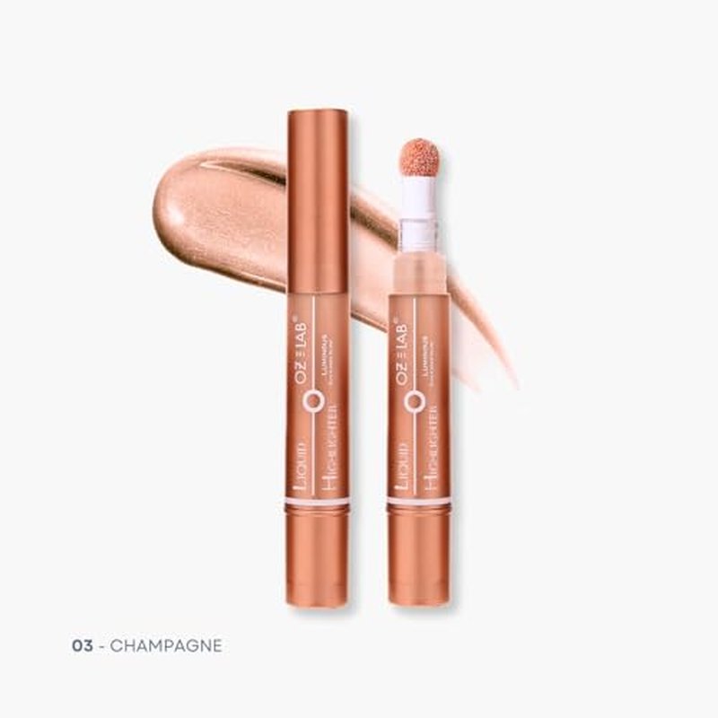 Angelo Glow Liquid Highlighter Wand Champagne ? Buildable Illuminating Makeup Stick for Face and Body ? Radiant Finish ? 6ML/0.21FL.OZ£¬PACK OF 1