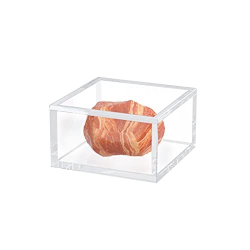 Acrylic Box with Lid - Medium Square Storage Case for Cosmetics, Jewelry & More