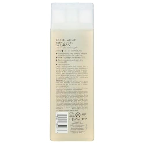 GIOVANNI ECO CHIC Golden Wheat Deep Cleanse Shampoo - Shampoo for Oily hair, Deep Cleansing With Botanical Oils, Helps Encourages Volume & Shine, Color Safe - Spearmint Oil + Aloe Vera, 8.5 oz