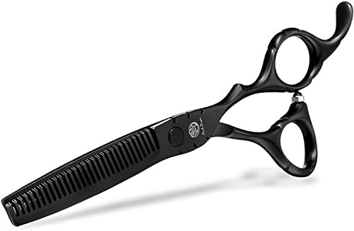 Purple Dragon 5.5 Inch Hair Cutting Shears Set with Bag - Black, Professional Barber Scissors
