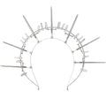 Silver Sword Headband - Gothic Halo Crown for Cosplay & Medieval Costumes