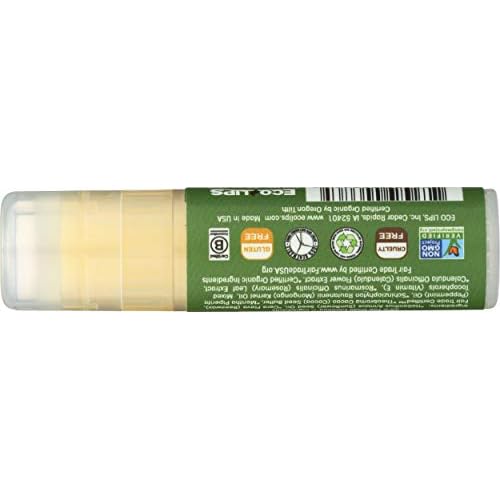 Eco Lips Organic Mongo Kiss Peppermint Lip Balm, USDA Certified Organic, 0.25 Ounce (Pack of 15)