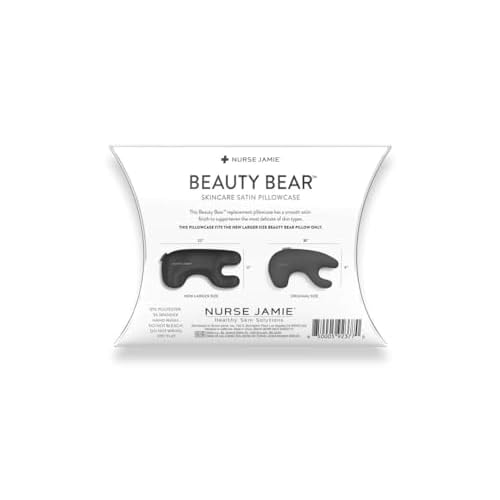 Nurse Jamie Beauty Bear Replacement Pillowcase ? Mesh, Silky Black Cover, Minimize Sleep Lines, Gentle on Skin (22" x 11")