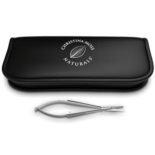 Professional Surgical Steel Cosmetic Scissors - Round Tip Grooming Shears & Zippered Case
