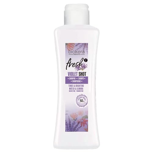 SALERM - Purple Shampoo for Blonde, Gray, Highlighted, or Bleached Hair - Biokera Fresh Violet - 300 ml - Violet Shampoo - Tones and Brightens - Maintains Color - Sulfate-Free and Paraben-Free