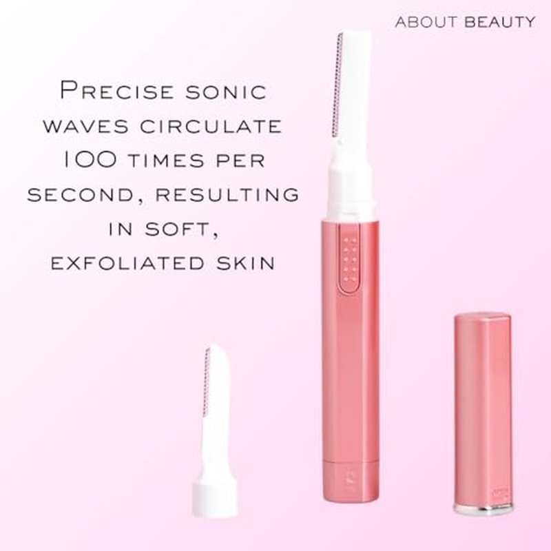 About Face Sonic Beauty Wand - Electric Facial Hair Remover and Bonus Eyebrow Shaper, Ideal for Shaving, Exfoliating and Brow Shaping, Epilator for Men & Women