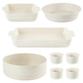 8-Piece Ceramic Bakeware Set with Ramekins and Baking Dishes - Nonstick, Oven Safe