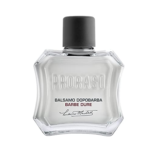 Proraso After Shave Balm - Sandalwood Oil & Shea Butter - Moisturizing & Nourishing After Shave Cream for Coarse or Hard Beards - Premium Italian Shaving for Men - 3.4oz