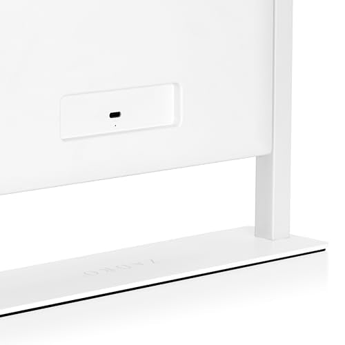 Lighted Vanity Mirror with 9 LED Bulbs, 3 Color Settings, 360° Rotation - White - 14"
