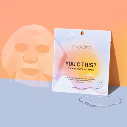 Avatara Dewy Daydream Water-Gel Sheet Mask 6-Pack - Hydrating Korean Face Masks with Hyaluronic Acid & Vitamin C