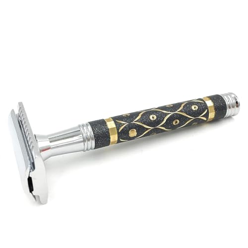 Heavyweight Safety Razor with Sandstone Handle - Compatible with Double Edge Blades