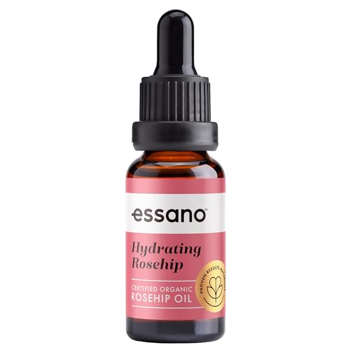 Organic Rosehip Oil for Face and Body - Hydrating Natural Skin Care with Vitamin E, 20ml