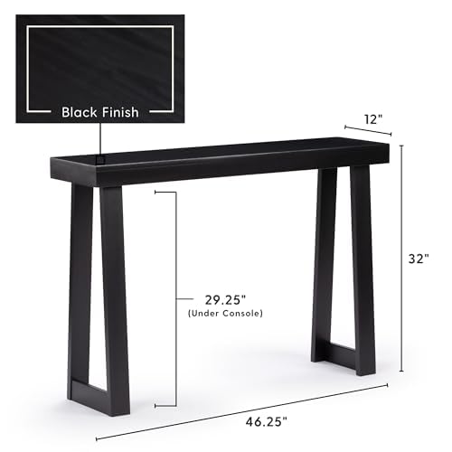 46 Inch Black Console Table - Classic Wood Entryway & Living Room Accent - Variation of THIS listing