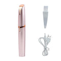 USB Rechargeable Portable Electric Eyebrow Trimmer Pen for Women, Painless Precision Hair Remover, Safe Shaver Razor Tool for Face, Leg, Lip, Armpit, Hand (Rose Gold)