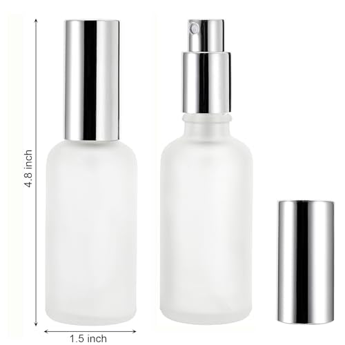 16 Pack 50ml Frosted Glass Spray Bottles with Fine Mist Nozzle - Refillable Essential Oil & Perfume Atomizers