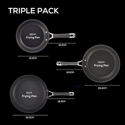 Circulon Radiance 3-Piece Hard Anodized Nonstick Frying Pan Set - Skillet Set