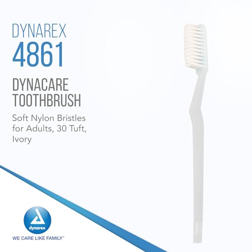 Dynarex Adult Toothbrushes, 144-Count Pack, 30 Tuft – Hospital/Institutional Grade