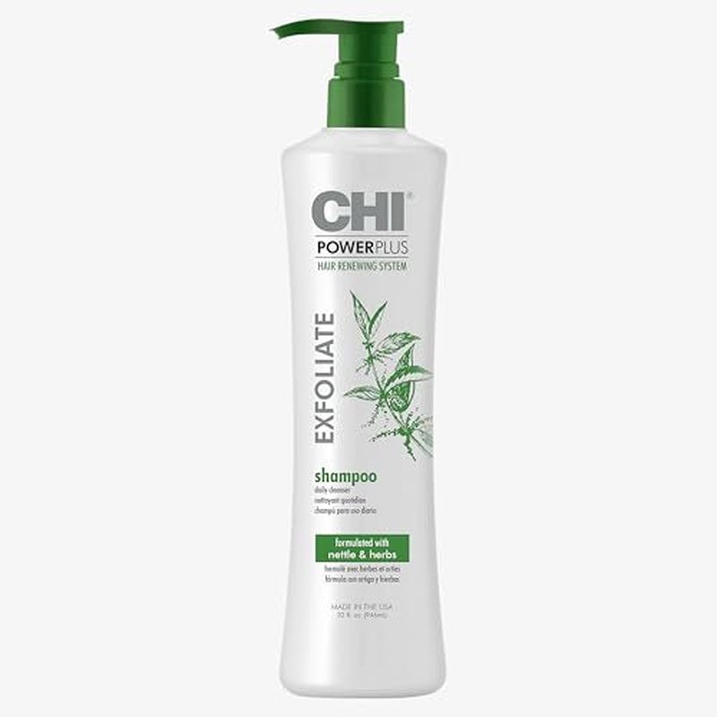 CHI PowerPlus Exfoliating Shampoo, Hair Renewal System For A Healthy Scalp, Delivers Weightless Shine, For Versatile Styling & All Hair Types