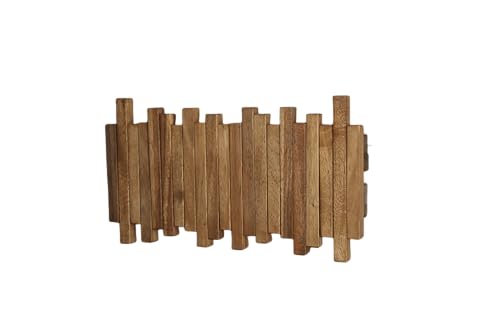 GOGREEBELL Natural Acacia Wood Wall Mounted Coat Rack with 5 Hooks