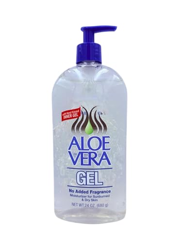 Pure Aloe Vera Gel 24 oz Pack 2 - Soothing Sunburn & Skin Hydration