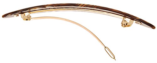 Onyx France Luxe Oblong Long and Skinny Hair Barrette - French Handcrafted Hair Clip