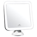 Fancii 10X Magnifying Lighted Makeup Mirror - Daylight LED Vanity Mirror - Compact, Cordless, Locking Suction, 6.5" Wide, 360 Rotation, Portable Illuminated Bathroom Mirror (Square)