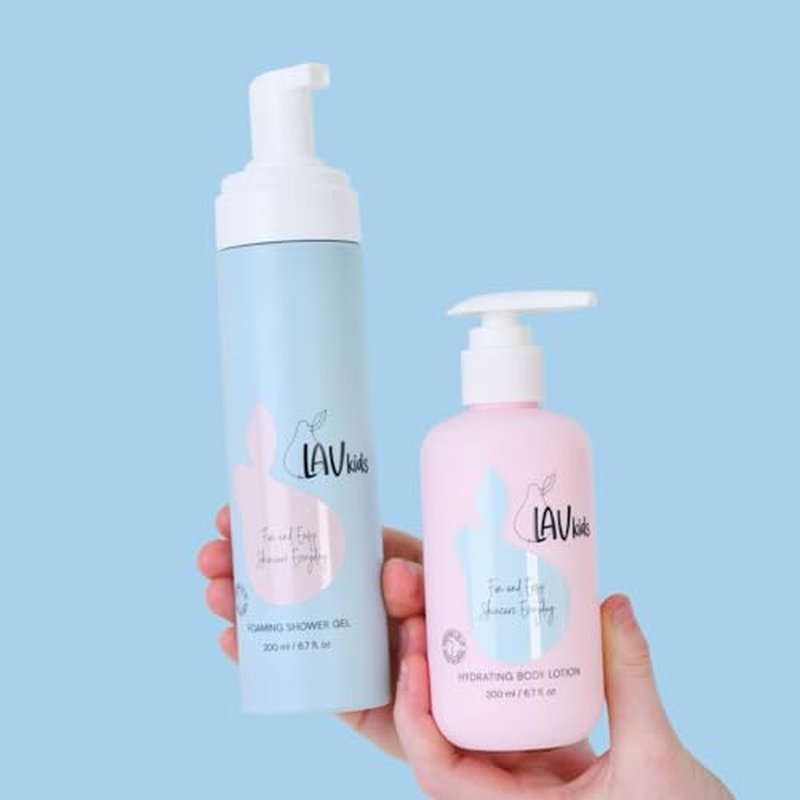 Body Care Set, Foaming Body Wash and Delicate Body Lotion, Natural Pear and Chamomile, 150ml