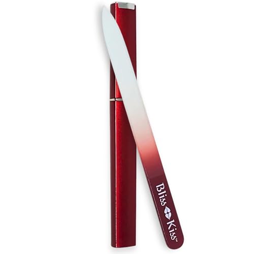 Bliss Kiss Simply Crystal Nail File - Large - Czech Glass - with case and Sleeve (Pack of 2)