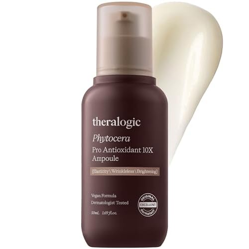 Phytocera Pro Antioxidant 10X Ampoule - Ceramide Lifting Elasticity Age-Defying Face Serum with Collagen, Hyaluronic Acid, NMF - Vegan and Dermatologically Tested, 1.69 fl.oz.