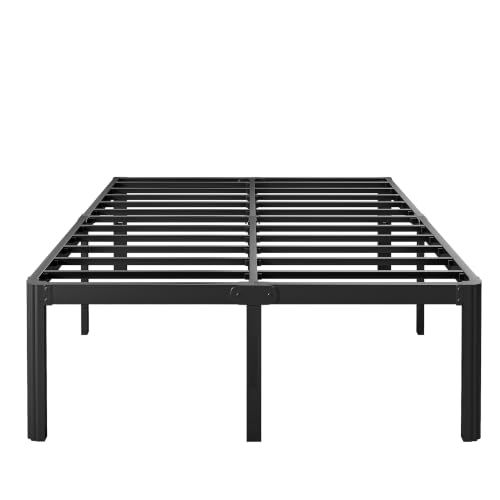 Full Size Platform Bed Frame 18 Inch Heavy Duty No Box Spring Needed - Black
