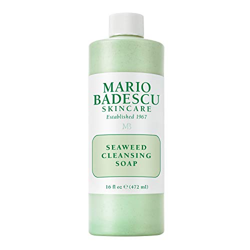 Seaweed Cleansing Soap 16oz for All Skin Types - Gentle Exfoliating Creamy Facial Cleanser