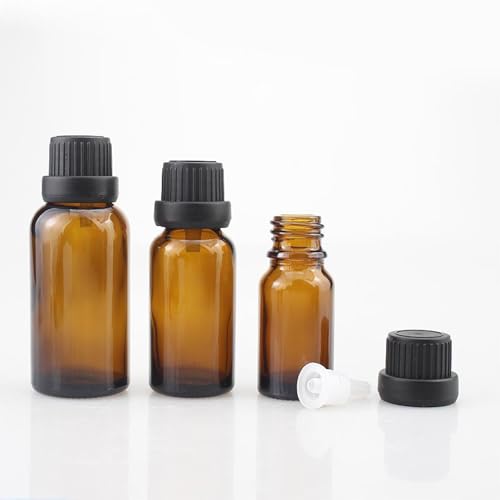 10ML Amber Glass Essential Oil Bottle with Orifice Reducer Cap - 50 Pack