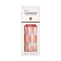 KISS imPRESS No Glue Mani Press On Nails, Design, 'Just a Dream', Pink, Short Size, Squoval Shape, Includes 30 Nails, Prep Pad, Instructions Sheet, 1 Manicure Stick, 1 Mini File