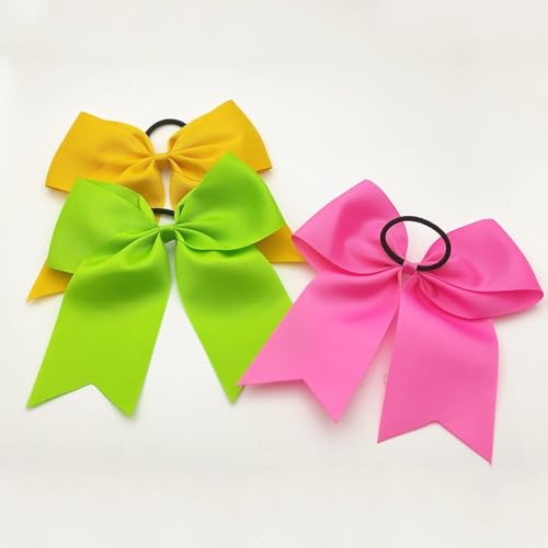 Pink Cheer Bows 8 Inches - Breast Cancer Awareness Hair Accessories, 30 pcs - Hot Pink Variation