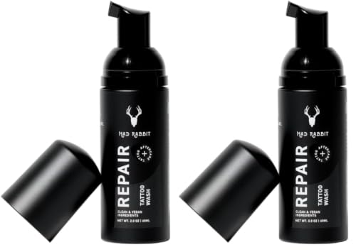 Mad Rabbit Tattoo Aftercare Foam Wash - Unscented, Vegan, 2oz Pack of 2