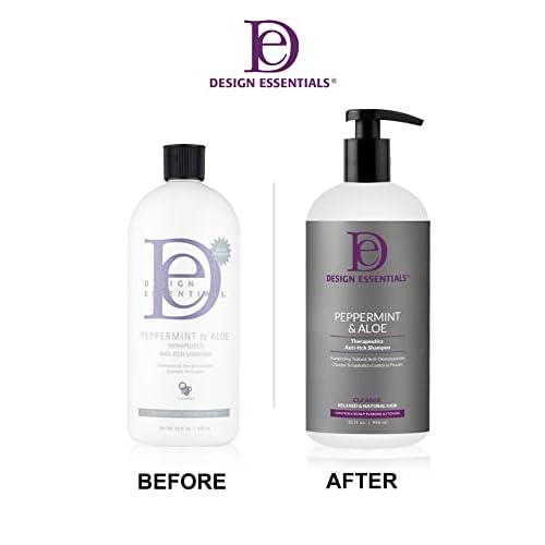 Design Essentials Peppermint & Aloe Therapeutics Anti-Itch Shampoo For Instant Scalp and Dandruff Relief - 8 Oz