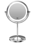 7 Inch Lighted Makeup Mirror with 10x Magnification & 360° Swivel - Chrome Variation