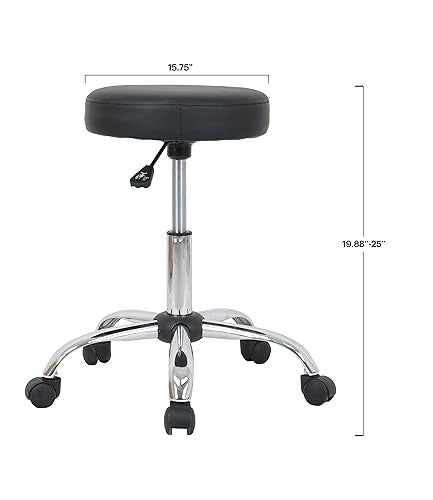 Adjustable Drafting Stool with Wheels - Black Swivel Bar Chair