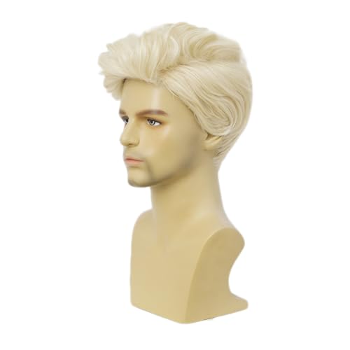 Kaneles Mens Blonde Short Synthetic Wig Natural Fluffy Heat Resistant Halloween - Blonde1