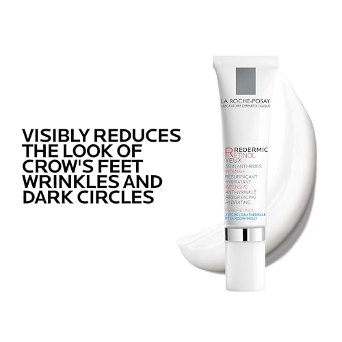 La Roche-Posay Redermic R Eyes Retinol Eye Cream, Anti-Aging Eye Cream to Reduce Wrinkles and Dark Circles With Pure Retinol and Caffeine, 0.5 Fl Oz (Pack of 1)