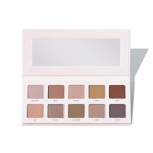 Neutral Eyeshadow Palette with 10 Matte and Shimmer Shades - Travel Friendly, Vegan & Cruelty-Free