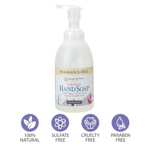 Ginger Lily Farms Botanicals All-Purpose Foaming Hand Soap Refill, Fragrance Free, 100% Vegan & Cruelty-Free, Unscented, 20 Fl Oz (Pack of 1)