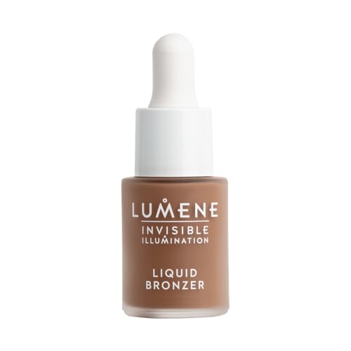 Lumene Invisible Illumination Deep Glow Liquid Bronzer Drops - Buildable Skincare-Infused Bronzing Serum (15ml)