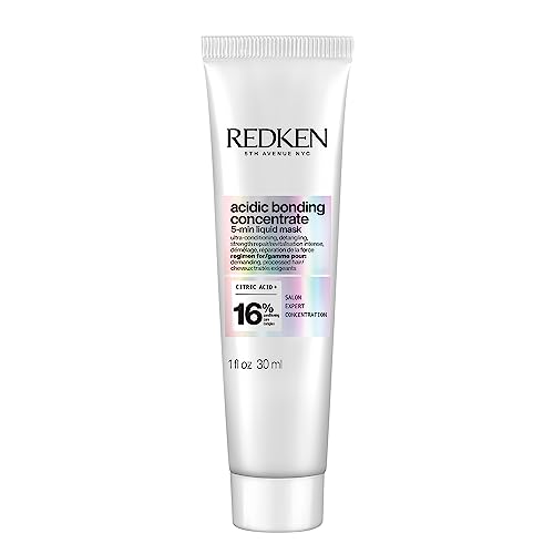 Redken Acidic Bonding Concentrate Hair Mask - Hydrating 5 Minute Liquid Mask, Bond Building & Strengthening, For Dry, Damaged Hair