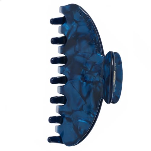 Luxury Hair Claw Clip - 4 Inch Midnight Blue Marble Acetate Strong Hold