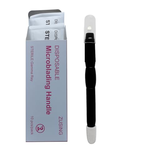 Disposable Microblading Pens 18U with Sharp Needles & Pigment Brush - Sterilized, Comfortable Grip